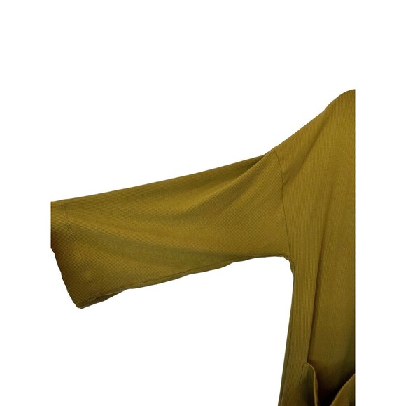 Isaac Mizrahi Live Open Front Cardigan w/Pockets 3/4 Sleeves Sz Small Olive Grn - Picture 3 of 7